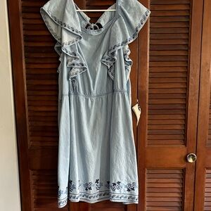 Old Navy Sky Blue Dress with Embroidery
